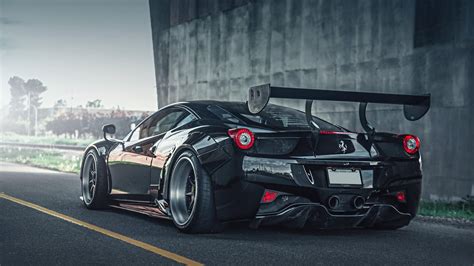 Ferrari 458 Black Wallpaper 1080p