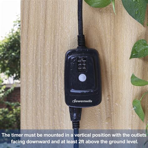 Dewenwils Outdoor Remote Control Light Timer With Countdown Waterproof