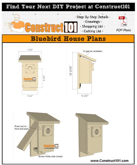 Bluebird House Plans Pdf Download Construct101