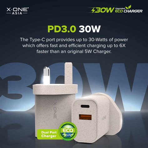 Xone Eco Charger 30w Pd 30 And Qc 4 Dual Port Fast Charger Xone