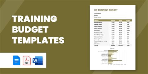 16 Training Budget Templates Pdf