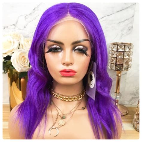 Bold Purple Lace Front Wig Etsy