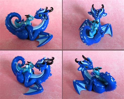Blue Mama And Baby Dragons By Dragonsandbeasties On Deviantart