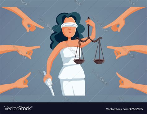 People Pointing To Unfair Justice System Vector Image