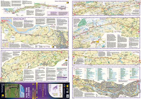 Hadrians Wall Walk Map Map Of The World