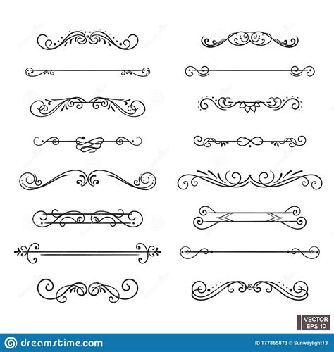 Set Of Curls And Scrolls For Design And Decoration Stock Illustration