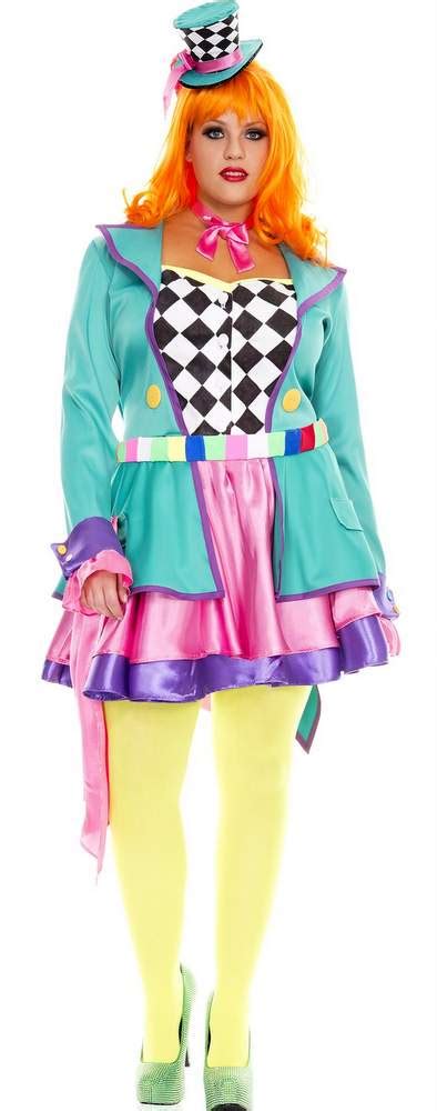 Womens Plus Size Mad Hatter Hottie Costume Candy Apple Costumes