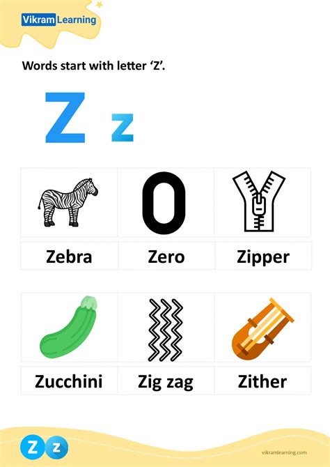 Z Words Z Phonics Poster Free Printable Words Starting With Z Z