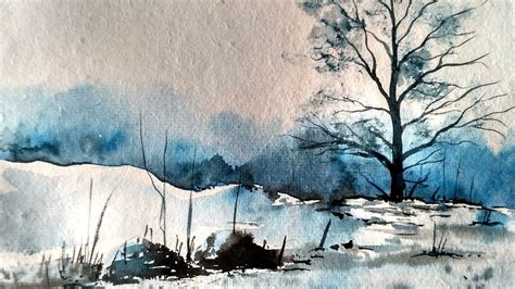 Watercolor Winter Snow Scene Paint With David Youtube