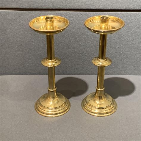 Pair Of Brass Candlesticks Antique Brass And Copper Hemswell Antique