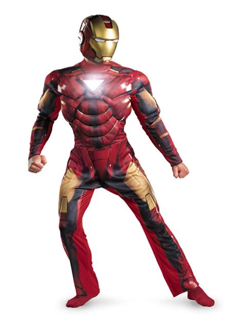Deluxe Light Up Iron Man Muscle Chest Costume