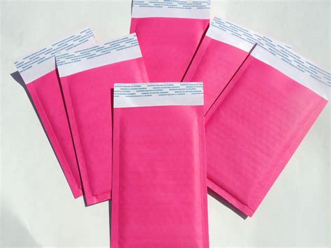 40 Hot Pink Kraft 4x8 Inch Bubble Mailer Self Seal Padded Size Etsy