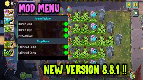 Plants Vs Zombies 2 Mod Menu Apk 881 Unlimited Coin Gems Sun No Reload