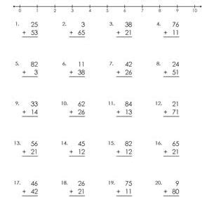 Students can swap out cards and complete activity multiple times. Math Worksheets: 2-Digit Addition Without Regrouping