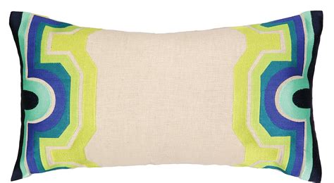Trina Turk Residential Linen Embroidered Lumbar Pillow