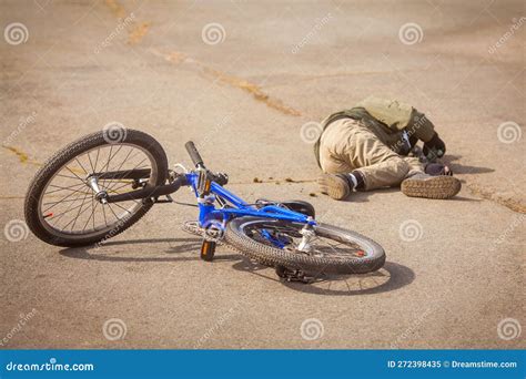 Child Fell Off The Bike Bicycle Accident Bicycle Injury Stock Image