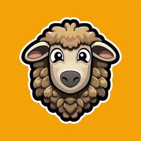 Premium Ai Image Sticker Cute Sheep Face