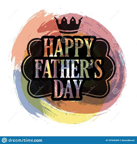 Happy Fathers Day Greeting Card Watercolor Background Stock Vector
