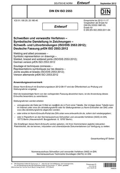 Din En Iso 25532012 De Schweißen Und Verwandte Verfahren