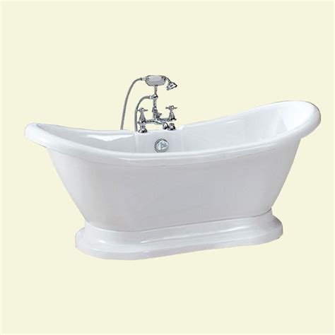 Tap the link below to shop our feed. Dreamwerks 5.75 ft. Acrylic Pedestal Bathtub in White ...