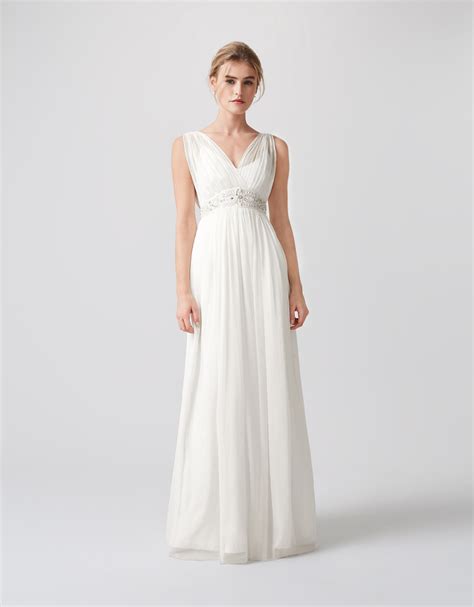 22 champagne wedding dresses for the bride who wants subtle color. Budget Grecian Wedding Dress - SaveOnTheDate