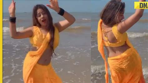 Viral Video Desi Girl S Steamy Dance Performance In Hot Yellow Saree Wows Internet