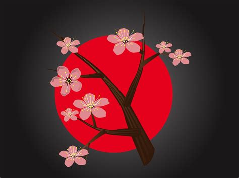 Japanese Cherry Blossom Vector Art And Graphics