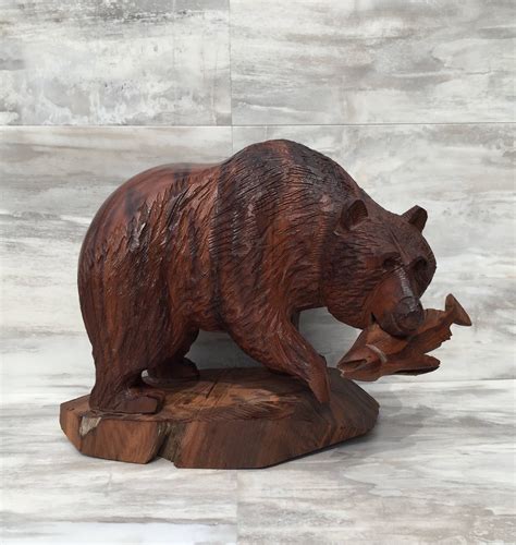 Large Ironwood Bear Carving Etsy Bear Carving Carving Indigenous