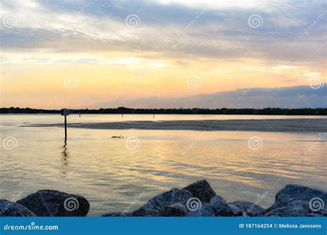 Intracoastal Waterway Sunset In Florida Stock Photo Image Of Light