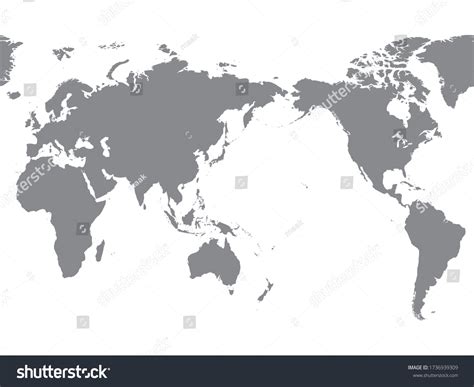 Monochrome World Map Silhouette Stock Vector Royalty Free 1736939309