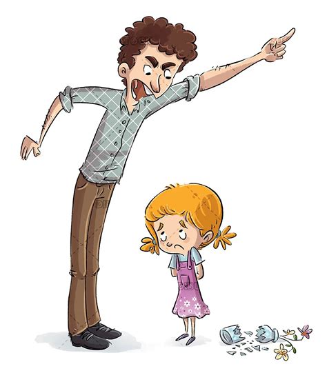 Padre Enfadado Con Su Hija Dibustock Ilustraciones Infantiles De Stock