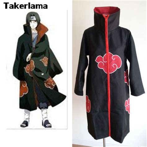 Takerlama Naruto Akatsuki Itachi Uchiha Mens Cosplay Costume Cloak In