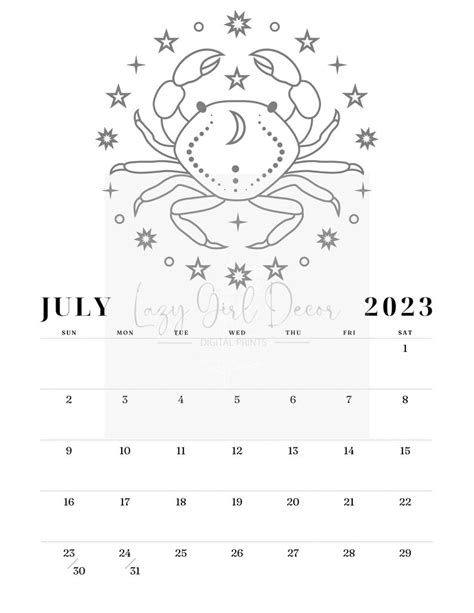 Minimalist 2023 Zodiac Calendar Etsy