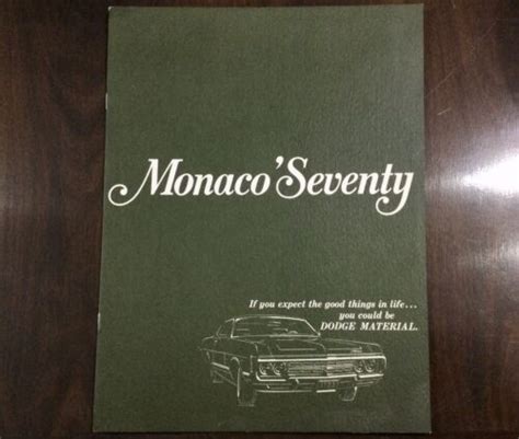 Monaco ‘seventy 1970 Dodge Monaco Brochureのebay公認海外通販｜セカイモン