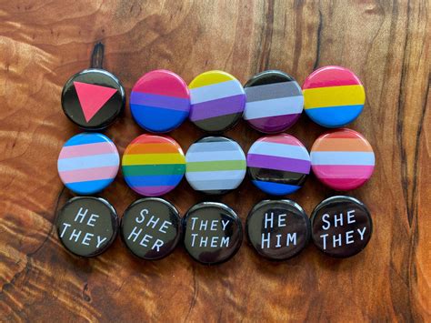 Pride Flag Pins Lesbian gay rainbow bi trans non-binary | Etsy