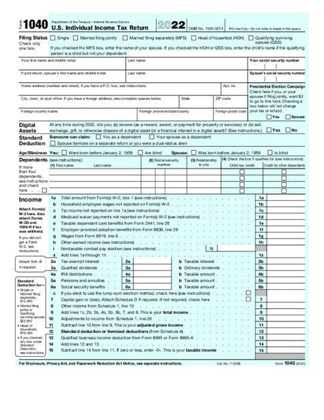 Printable Form 1040a