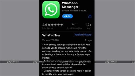 Whatsapp For Iphone Update Brings Call Waiting Support Chat Screen