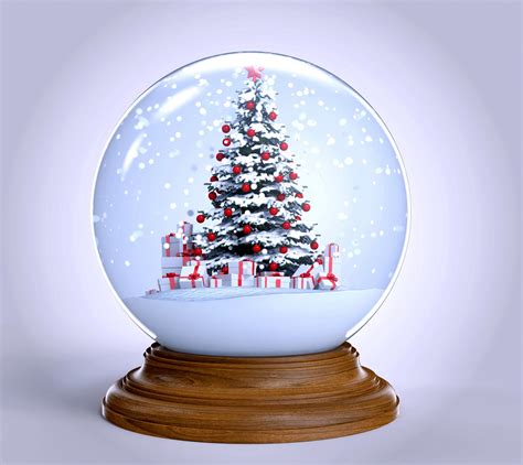 Snow Globe Cristmas New Year Winter Christmas Ball Christmas Tree Hd Wallpaper