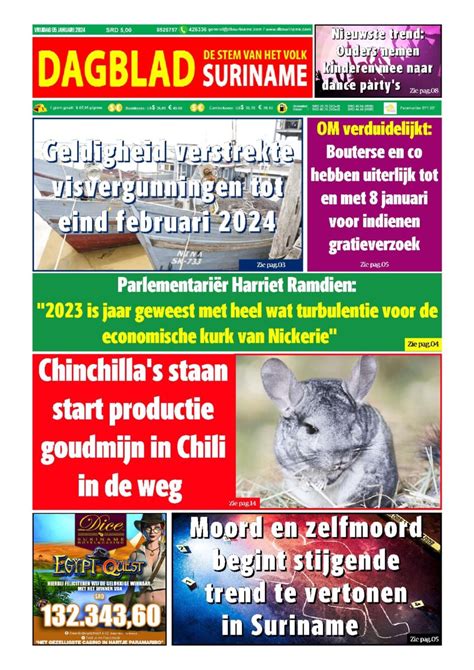 Dagblad Suriname Vrijdag 5 Januari 2024 Dagblad Suriname