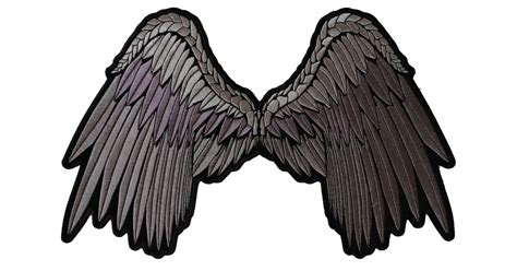 Angel Wings Beautifully Embroidered In Gray Large Back Patch Angel