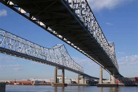 View Of The Mississippi River Bridge In New Orleans Louisiana You Can