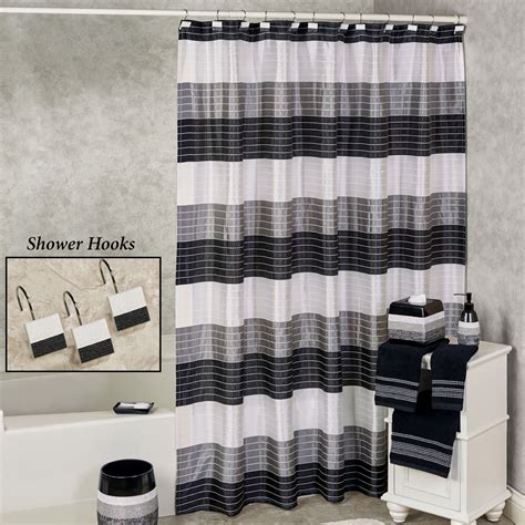 Ambrosi Contemporary Striped Shower Curtain