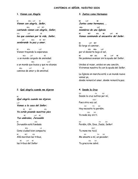 cancionero misa con acordes by jomialro via slideshare letra de cantos catolicos letras de