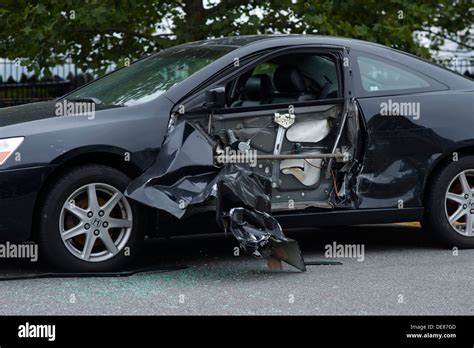 Parked Crashed Automobile ©honda Corp 2008 Damaged By Sideswipe