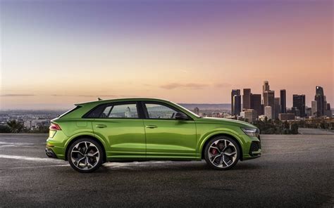 Download Wallpapers Audi Rs Q8 2020 Side View Exterior Green Suv