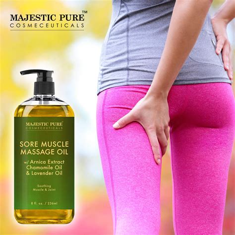 Majestic Pure Arnica Sore Muscle Massage Oil For Body Best Natural Therapy With Lavender And