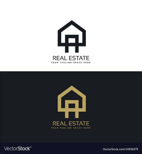 House Logo Design In Clean Minimal Style Vector Image