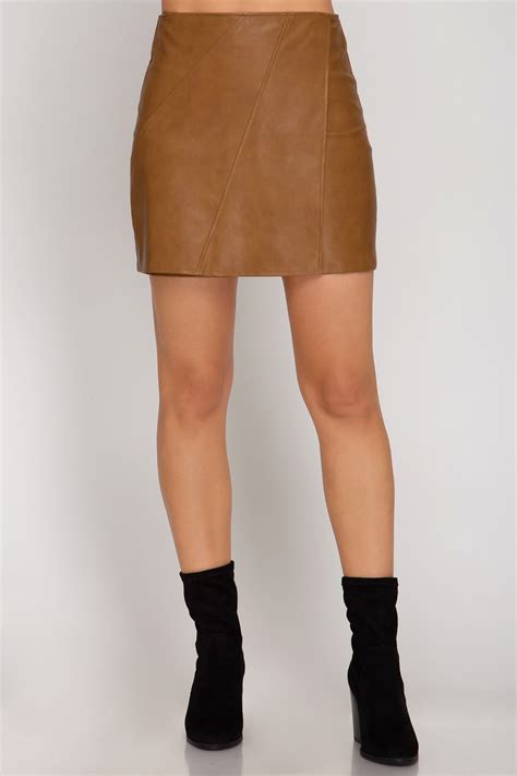 No Introduction Vegan Leather Skirt Blush Boutique