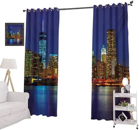 Aishare Store Bedroom Blackout Curtains Manhattan Sunset Skyline