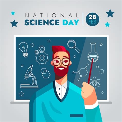 Free Vector Flat National Science Day Illustration